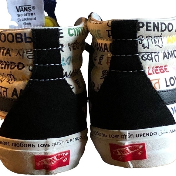 Vans SK-8 Hi-Vault LX Love Black Marshmallow Unisex M4 W6 - Picture 7 of 14